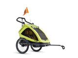 taXXi Elite for two Fahrradanhänger / Buggy / Jogger für Kinder, Zweisitzer, lime