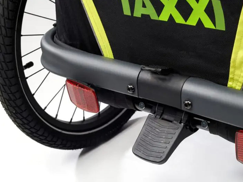 taXXi Elite for two Fahrradanhänger / Buggy / Jogger für Kinder, Zweisitzer, lime